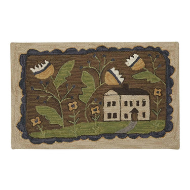 Whimsey Cottage Hooked Rug 2'x3' - The Fox Decor